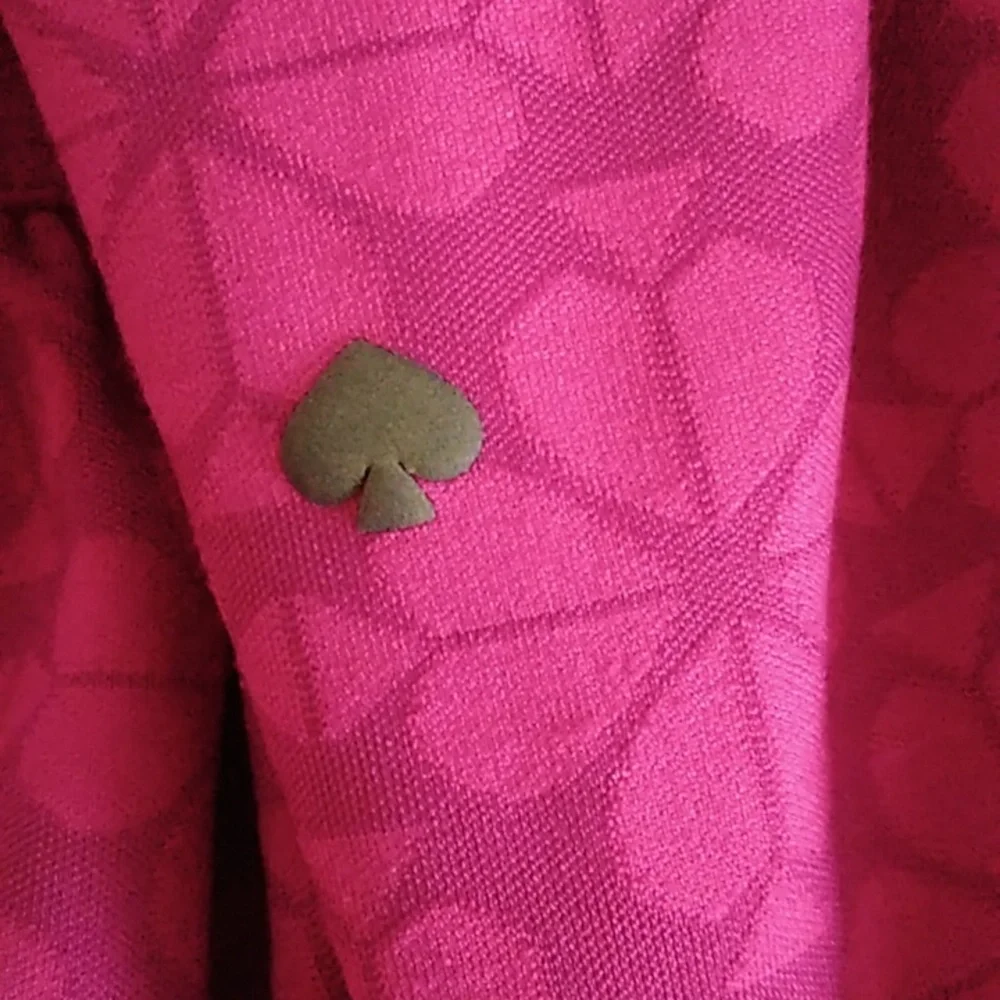 Kate Spade Half Zip Pullover Hoodie size XS Tonal Spade Floral Print Pink